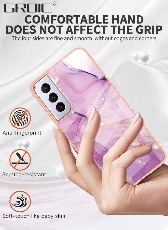 GROIC Compatible with Samsung Galaxy A54 6.4 Inch Case with Tempered Glass Screen Protector, Personalized Electroplated Marble Slim Phone Cases Scratch-Proof Shockproof Back Protective Cover - Image 2
