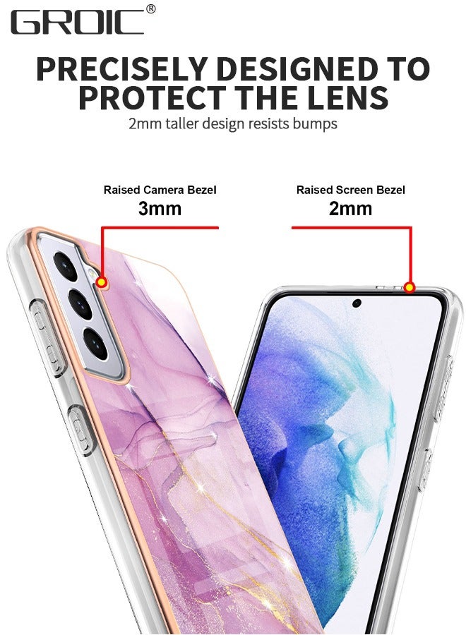 GROIC Compatible with Samsung Galaxy A54 6.4 Inch Case with Tempered Glass Screen Protector, Personalized Electroplated Marble Slim Phone Cases Scratch-Proof Shockproof Back Protective Cover - Image 4