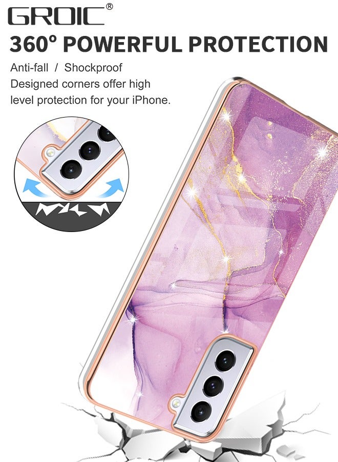 GROIC Compatible with Samsung Galaxy A54 6.4 Inch Case with Tempered Glass Screen Protector, Personalized Electroplated Marble Slim Phone Cases Scratch-Proof Shockproof Back Protective Cover - Image 5