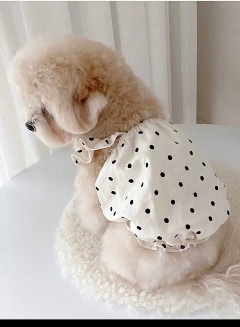 A.M Cute Polka Dot,Cat Pet Dog Dress, Cute Small Dog Clothes Summer Princess Storm Dot Dress for Teddy - Image 2