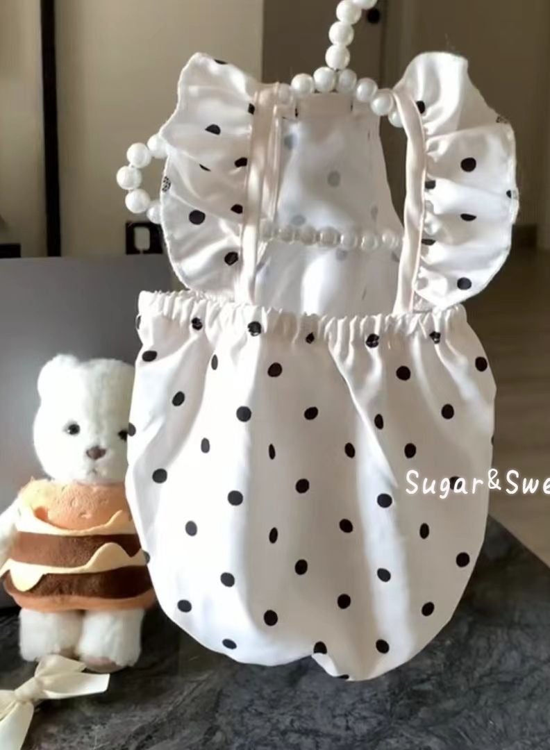 A.M Cute Polka Dot,Cat Pet Dog Dress, Cute Small Dog Clothes Summer Princess Storm Dot Dress for Teddy - Image 5