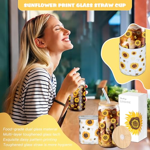 Acessorz Sunflower Gift Baskets for WomenSending Sunshine Unique Birthday Cheer Up Box Self Care PackageGet Well Soon Spa Gifts Set Box wBlanket Thinking of You Gift for HerGirlsWomenSisterMom - Image 3