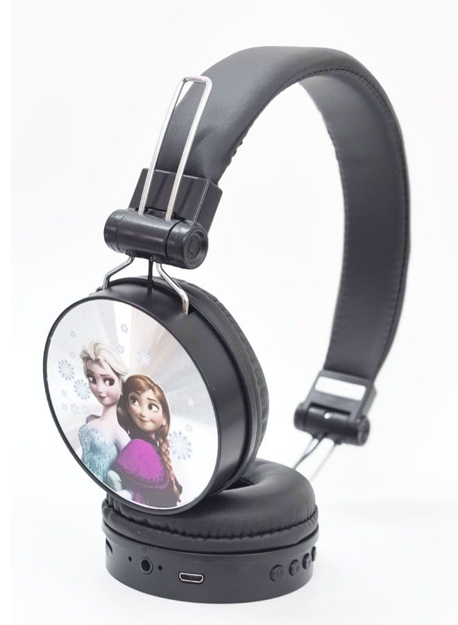 Black Ice and Snow pattern Bluetooth wireless headphones for children, folding headphones for children's noise reduction, suitable for children's stereo headphones for TF cards, mobile phones, tablets - Image 1