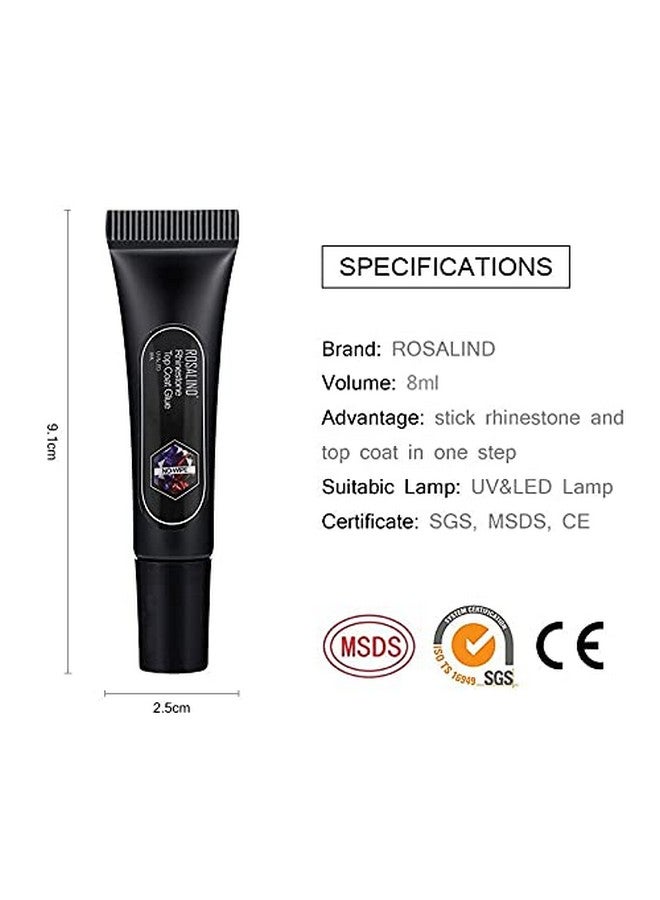 Rosalind 8ml No Clean Rhinestone Nail Gel Top Strong Wrap Strong Glue for DIY Nail Art Crystal G Hot Jewelry Decoration (8ml -Rhinestone Gel) - Image 5