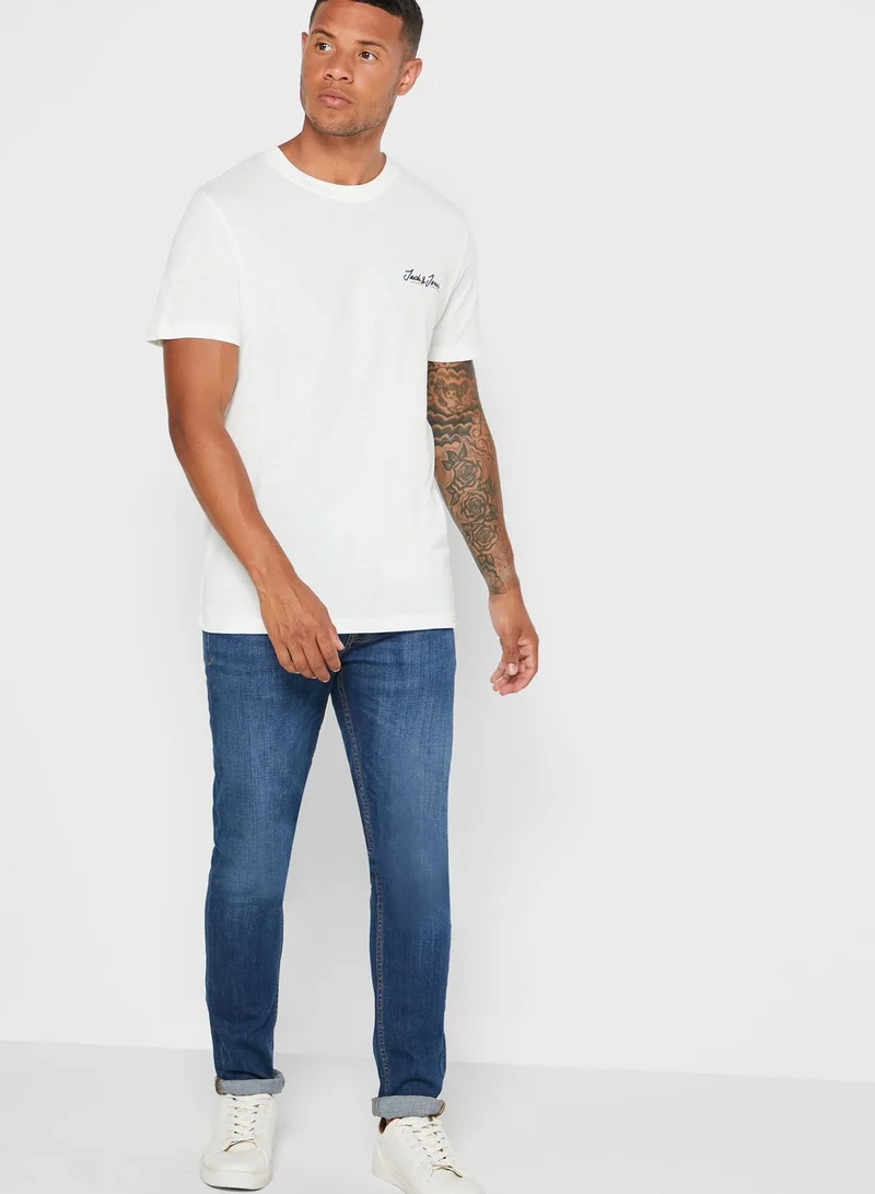 JACK & JONES Logo Regular Fit Crew Neck T-Shirt