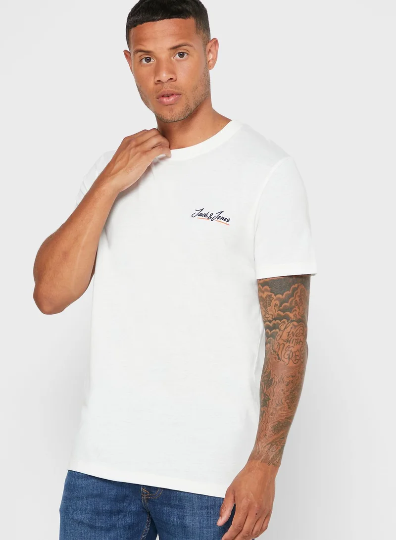 JACK & JONES Logo Regular Fit Crew Neck T-Shirt