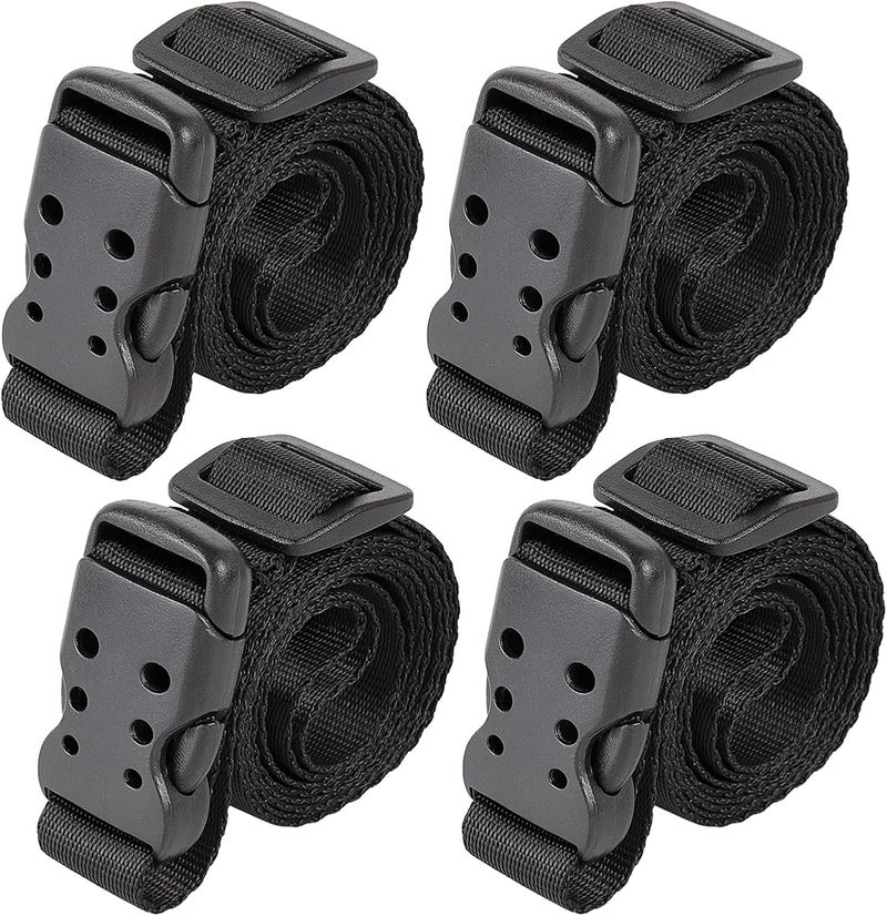 Ayaport Utility Straps with Buckle 40" Quick-Release Adjustable Nylon Straps Black 4 Pack - Image 1