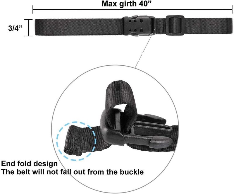 Ayaport Utility Straps with Buckle 40" Quick-Release Adjustable Nylon Straps Black 4 Pack - Image 3