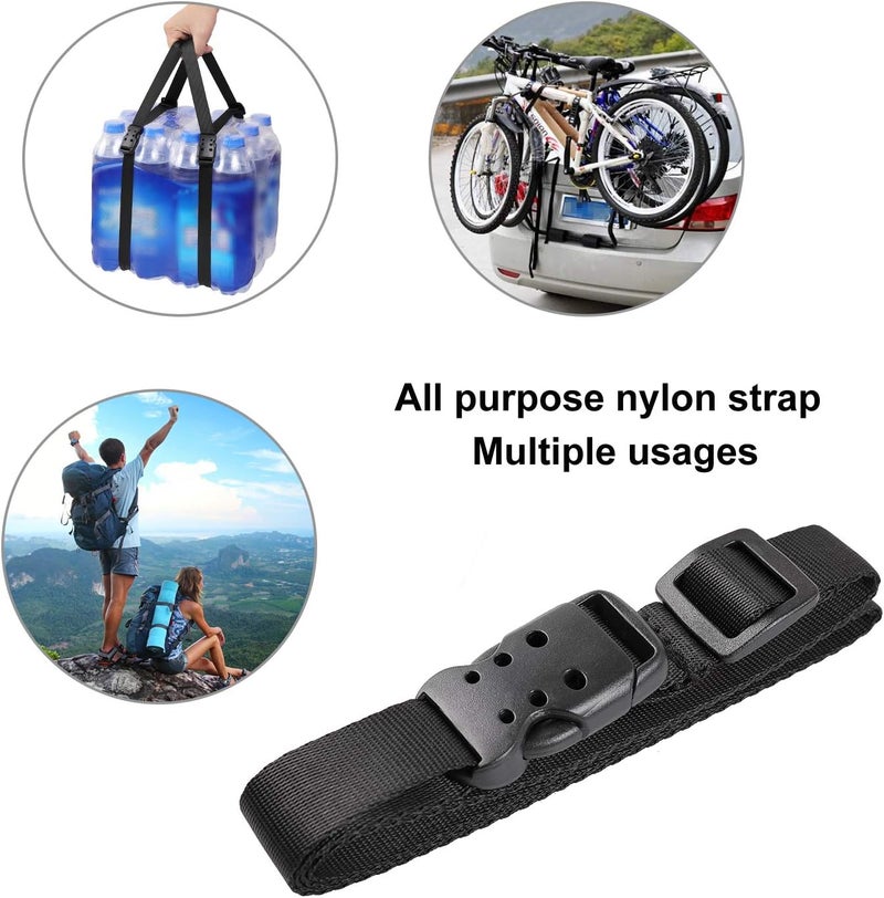 Ayaport Utility Straps with Buckle 40" Quick-Release Adjustable Nylon Straps Black 4 Pack - Image 4
