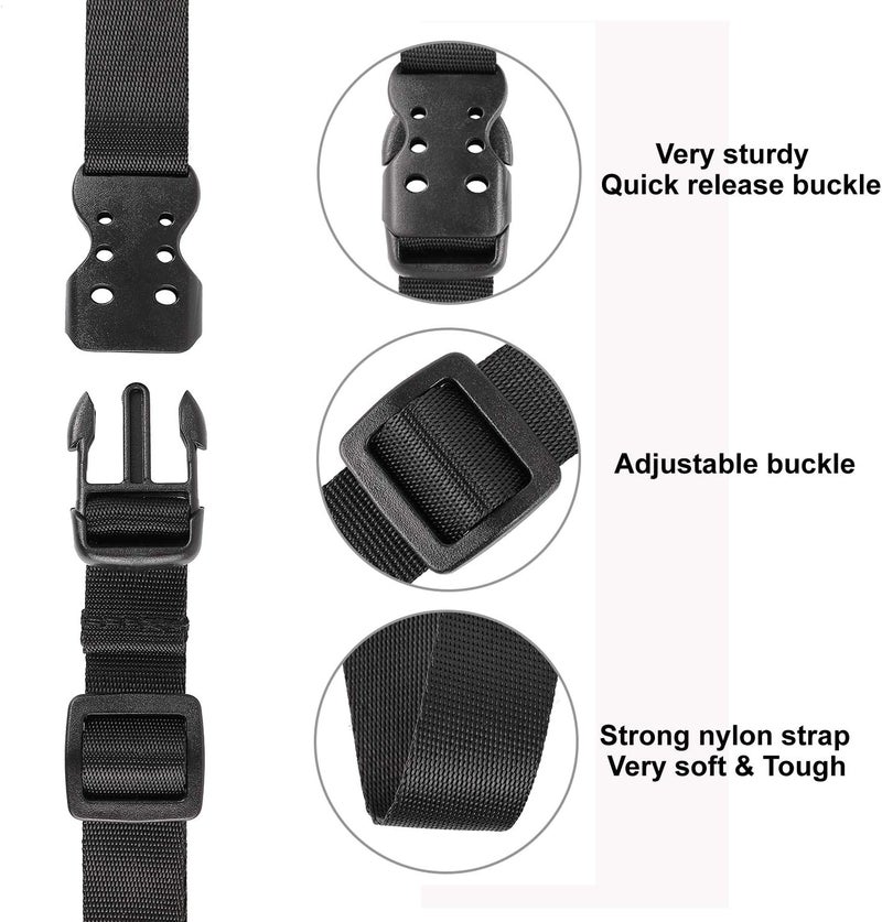 Ayaport Utility Straps with Buckle 40" Quick-Release Adjustable Nylon Straps Black 4 Pack - Image 2