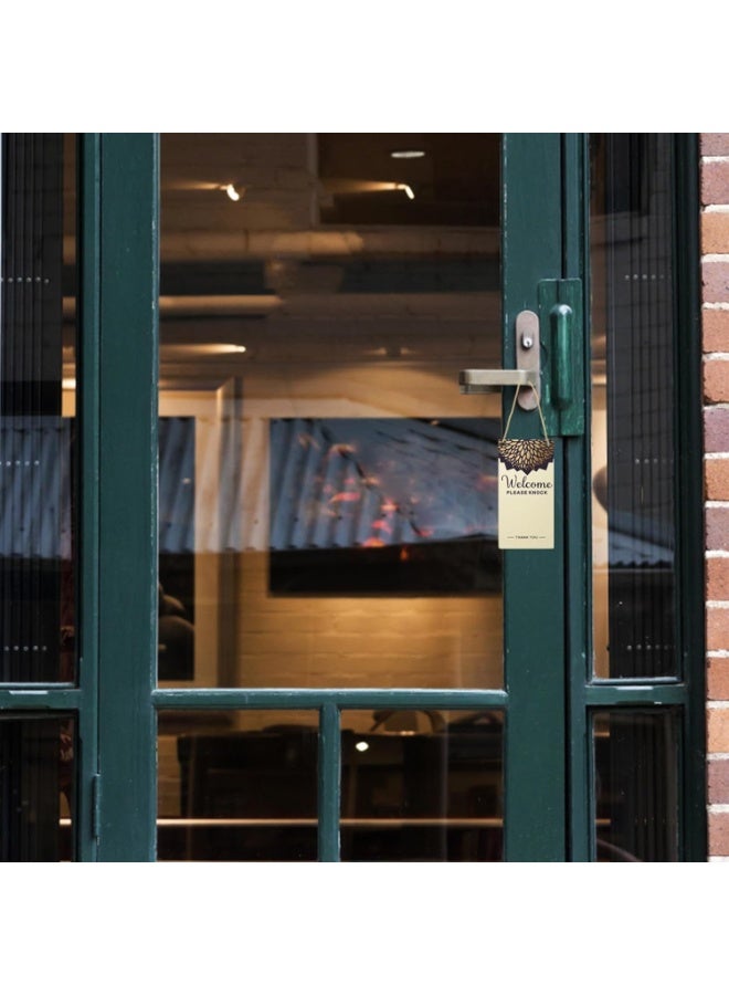 سيوسي Do Not Disturb Sign, Meeting in Progress Sign for Offices, Conference Rooms, Clinics, Hotels, Studios, Durable Acrylic Rectangle Hanging Sign with Rope, 20cm x 10cm (Black/White) - Image 2