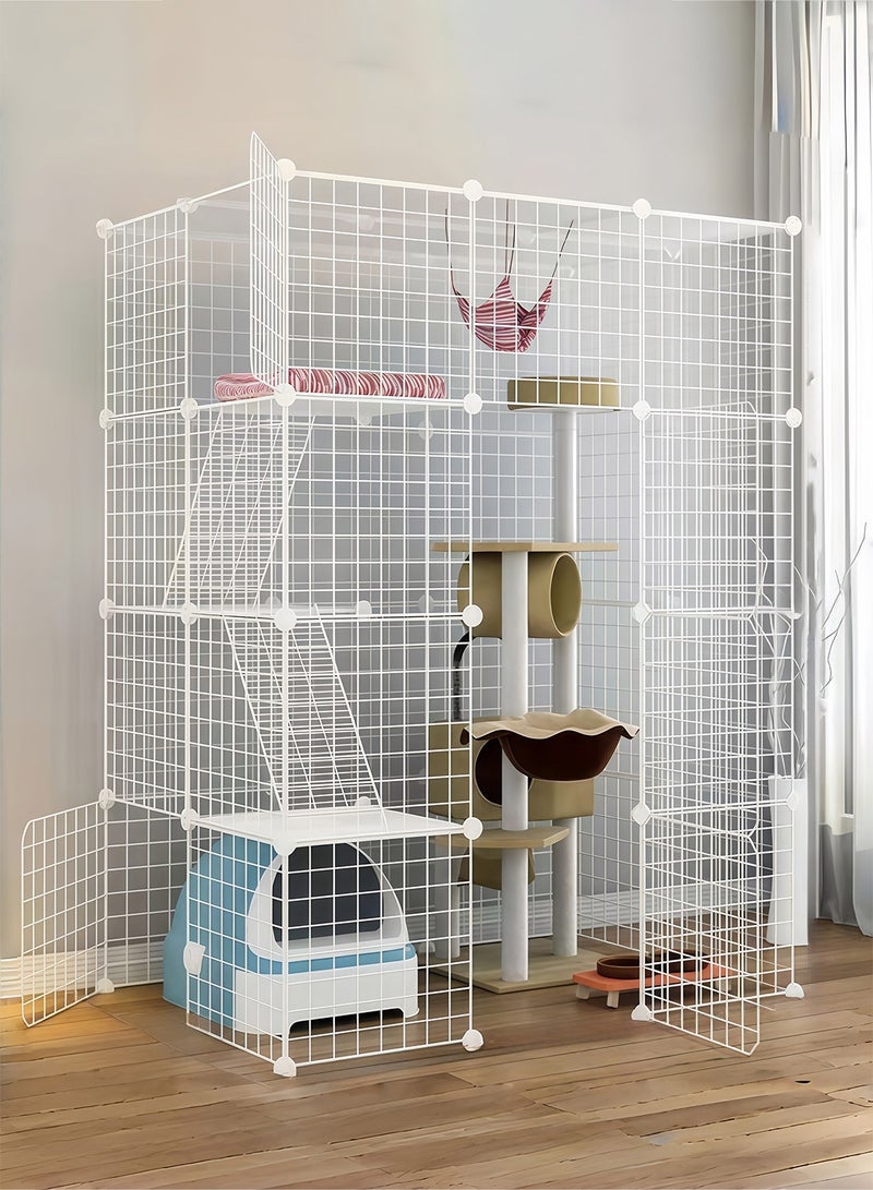 Kidle Large Cat Cage Detachable Indoor Pet Crate Enclosures Animal House Fence Exercise Place Ideal for 1-3 Cats, Small Animals - Image 1