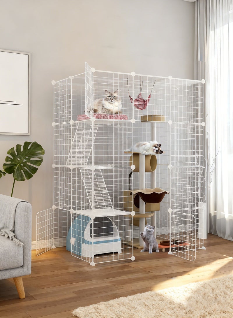 Kidle Large Cat Cage Detachable Indoor Pet Crate Enclosures Animal House Fence Exercise Place Ideal for 1-3 Cats, Small Animals - Image 3