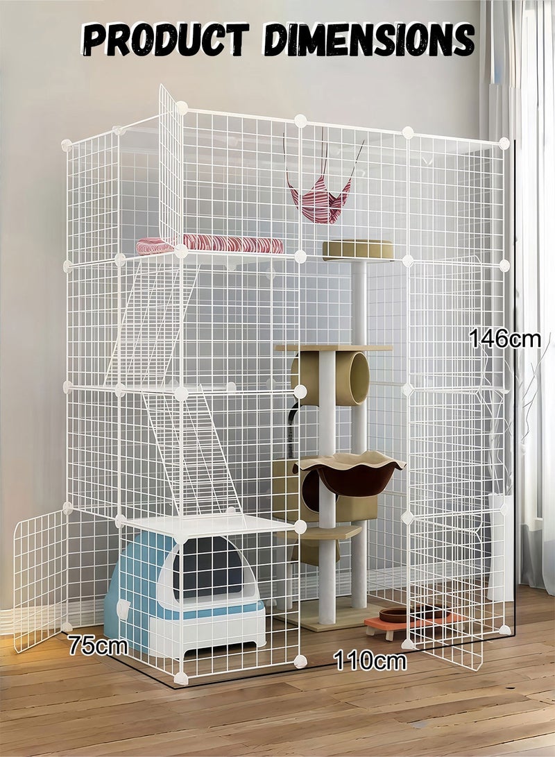 Kidle Large Cat Cage Detachable Indoor Pet Crate Enclosures Animal House Fence Exercise Place Ideal for 1-3 Cats, Small Animals - Image 5