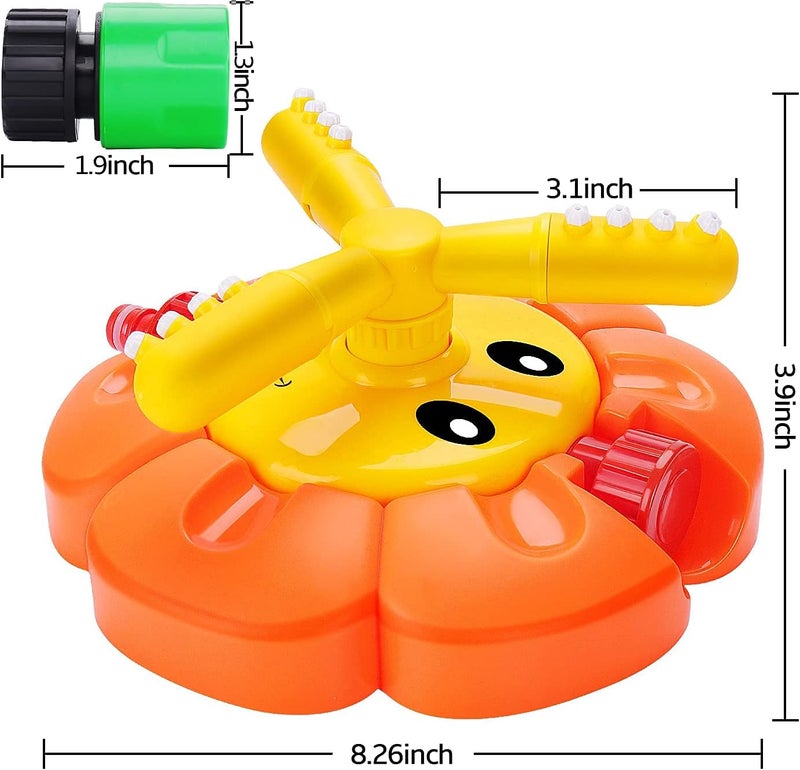 AugToy Water Sprinkler for Kids Toddlers Sprinklers with Roating Spray Nozzles Attaches Garden Water Hose Outdoor Play Outside Toys 1-3 2-4 Summer Backyard Lawn Game Yard Water Toy for Kids 3-5 4-8 Boy Girl - Image 5