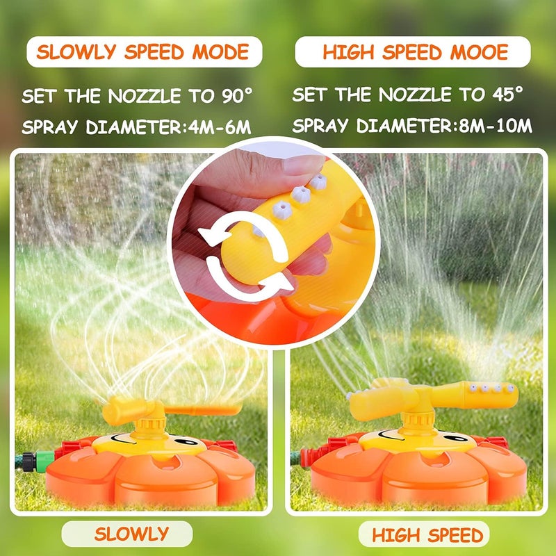 AugToy Water Sprinkler for Kids Toddlers Sprinklers with Roating Spray Nozzles Attaches Garden Water Hose Outdoor Play Outside Toys 1-3 2-4 Summer Backyard Lawn Game Yard Water Toy for Kids 3-5 4-8 Boy Girl - Image 4