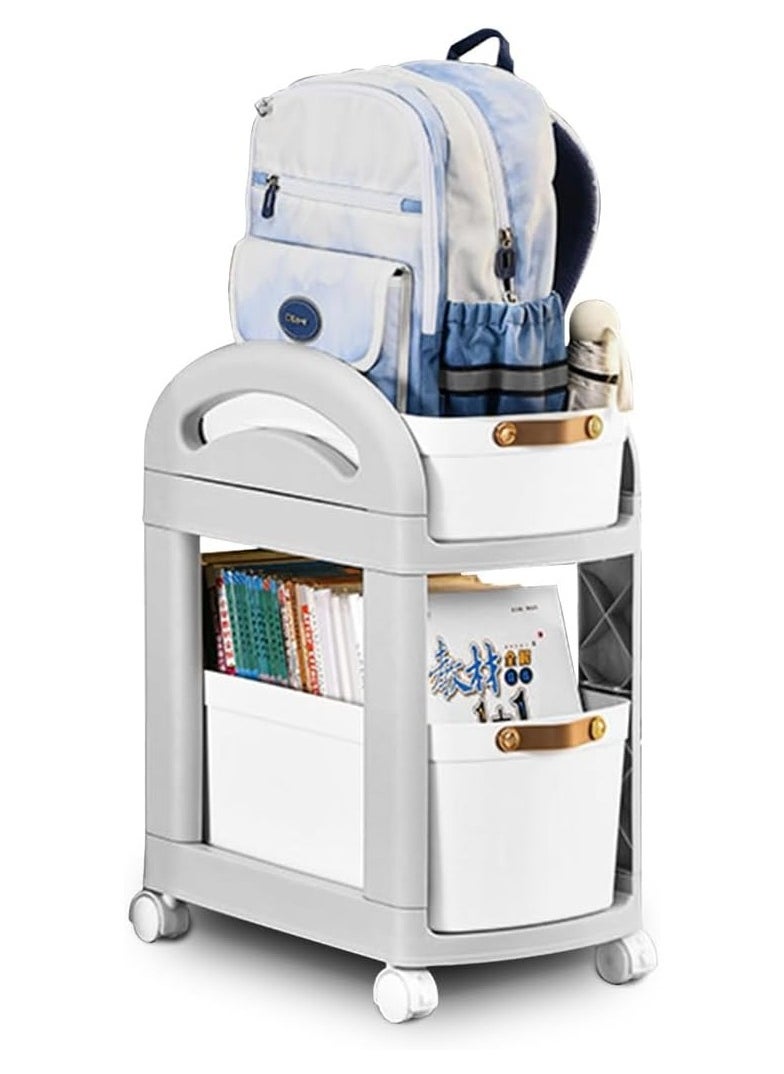 VUCATIN - Drawer Storage Rolling Cart Storage Cart with Lockable Wheels Drawers Storage Organizer for Classroom Office Home (2-Tier) - Image 1