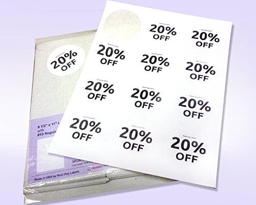 NextDayLabels - Laser/Ink Jet White Labels (2-1/2" Round - 12 Per Page | 300 Labels) - Image 3
