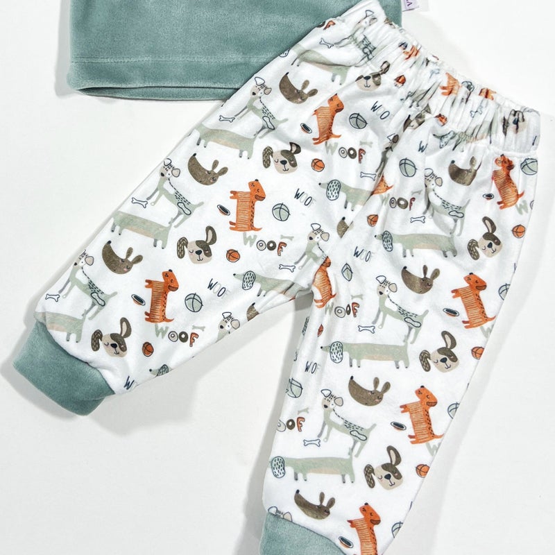 Kidzvilla Newborn Velvet Pajama Set 9787 - Image 3