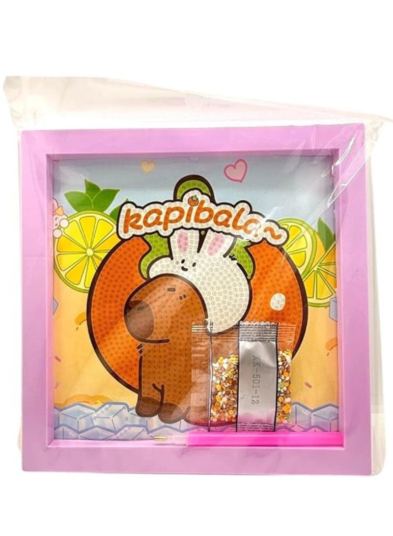 Heart Shaped Sequin Frame is a handmade art kit to create a sparkling masterpiece within a multi-colored square frame.  - Image 1