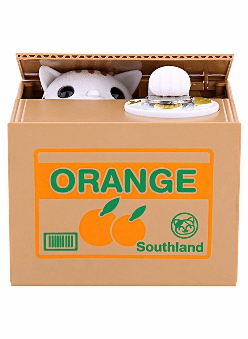 Excefore Cat Coin Bank, Kids Piggy Bank Stealing Coin Cute Cat  - Image 1
