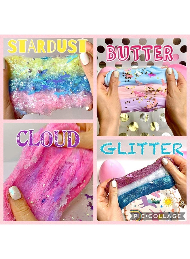 UNICORN Slime Making Kit for Girls Boys - Diy Slime Toys Gifts for Kids Fluffy Cloud Foam Squish Glitter Slime Making Kits with with Unicorn Charms ! Slime Kits for Girls and Boys 6 year+ - Image 4