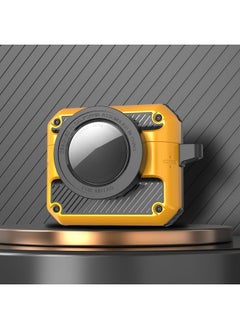 Case Cover For AirPods 3 Automatic Flip Switch TPU+PC Earphone Case with AirTag Yellow