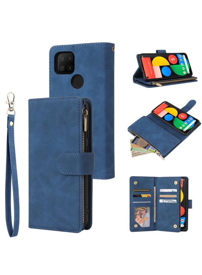 S-TOP Case For Google Pixel 5a 5G Multifunctional Phone Leather Case with Card Slot & Holder & Zipper Wallet & Photo Frame - Image 1