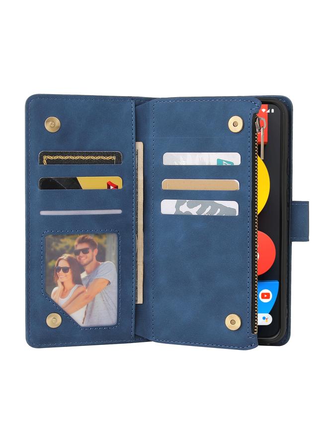S-TOP Case For Google Pixel 5a 5G Multifunctional Phone Leather Case with Card Slot & Holder & Zipper Wallet & Photo Frame - Image 4