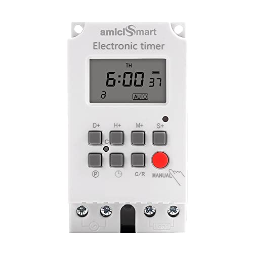 amiciSmart Programmable Timer Switch, High Precision Automatic On Off Switch for Light, Fan with Minimum Set Interval of 1sec (220VAC, 25A) - Image 1