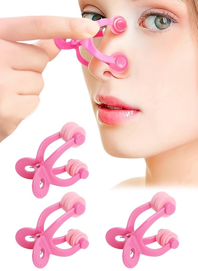 3PCS Pink Silicone Nose Shaper Lifter Clips, Painless Nose Corrector Beauty Tool for Bridge Lifting Nose Straightening Women Daily Home Use - Image 1