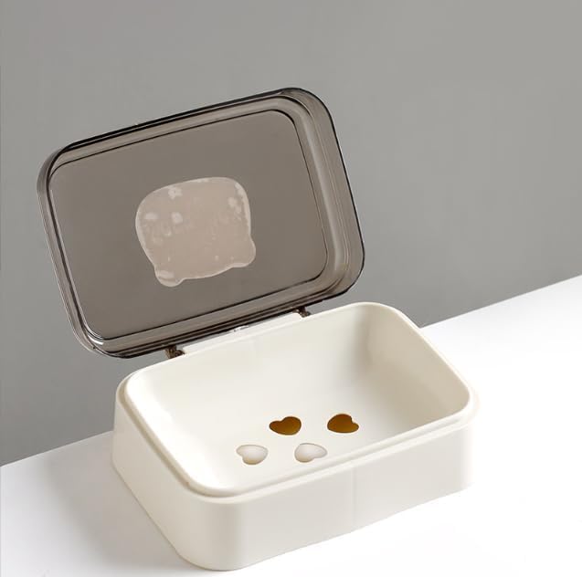 BEYKURY Portable Plastic Soap Case Holder - Clear Leakproof Soap Container Box for Bathroom, Kitchen, Outdoor, Camping, and Travel (Random Color) (3) - Image 1