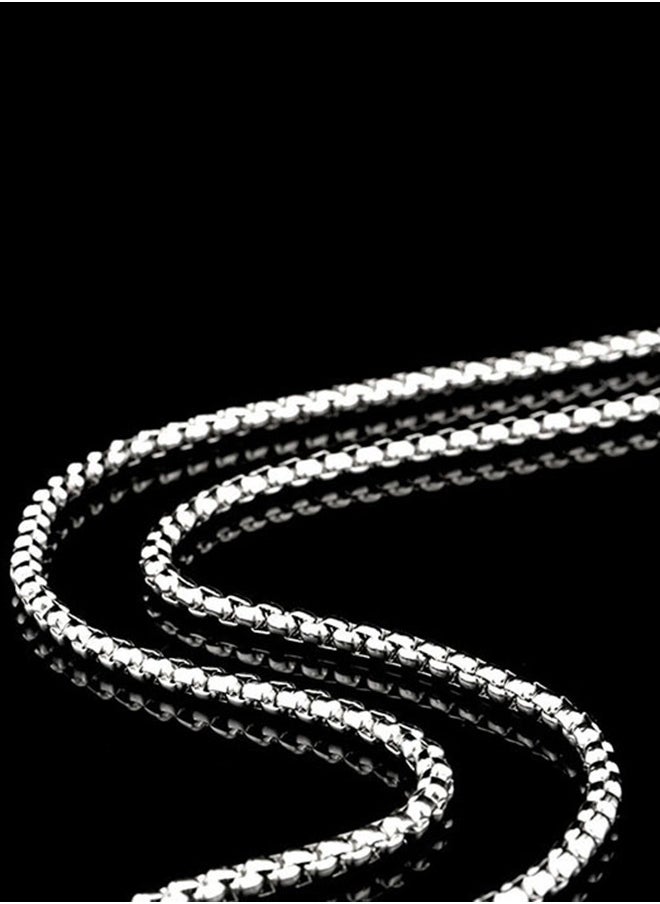 Stainless Steel  Chain Necklace for Men Women Silver Chain Necklace 3.5mm，Wide  Chain Link Necklace 25.6 Inches Length Square Rolo Chains for Men Women  - Image 2