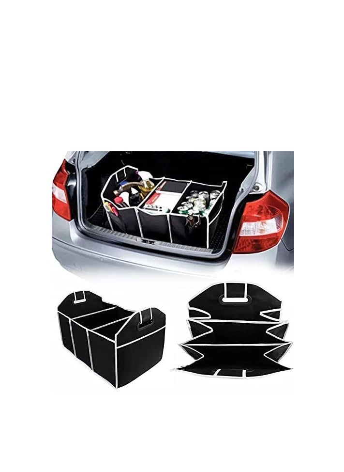 Generic - Large Capacity Multifunction Collapsible Car Trunk Organizer, Fabric Auto Trunk Storage Container Foldable Multi 3 Compartments Fabric Storage - Image 1