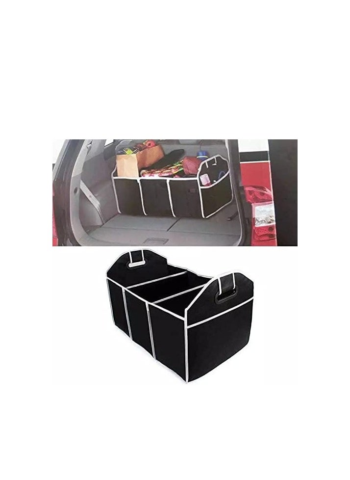 Generic - Large Capacity Multifunction Collapsible Car Trunk Organizer, Fabric Auto Trunk Storage Container Foldable Multi 3 Compartments Fabric Storage - Image 1