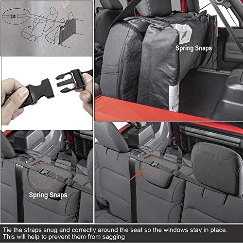 Opall Soft Top Window Storage Bag fits for 2018 2019 2020 2021 2022 2023 2024 2025 Jeep Wrangler JL JLU Sports Sahara Freedom Rubicon Unlimited 2 Door & 4 Door Replace Oem 68358392AC - Image 5