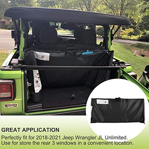 Opall Soft Top Window Storage Bag fits for 2018 2019 2020 2021 2022 2023 2024 2025 Jeep Wrangler JL JLU Sports Sahara Freedom Rubicon Unlimited 2 Door & 4 Door Replace Oem 68358392AC - Image 2