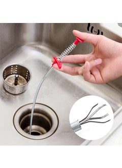 Spring Drain Unblocker Hair Clog Remover Tool Bendable pipe dredge (60cm) silver pipe
