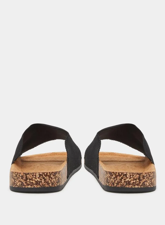 Styli Styli Thick Band Flat Sole Slip In Sandals