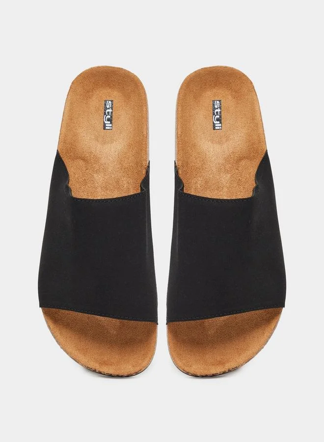 Styli Styli Thick Band Flat Sole Slip In Sandals