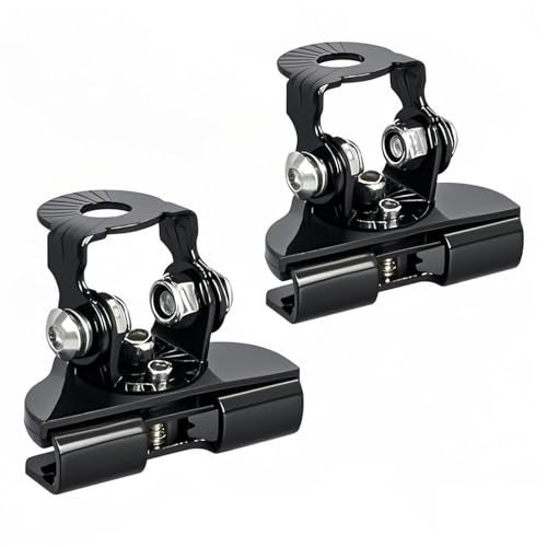 HQTS LED Light Bar Mounting Brackets for Engine Hood 2pcs Universal Hood Mounts Hood Clamp Lights Mounts with AntiScratch Rubber NoDrill Installation Black - Image 1