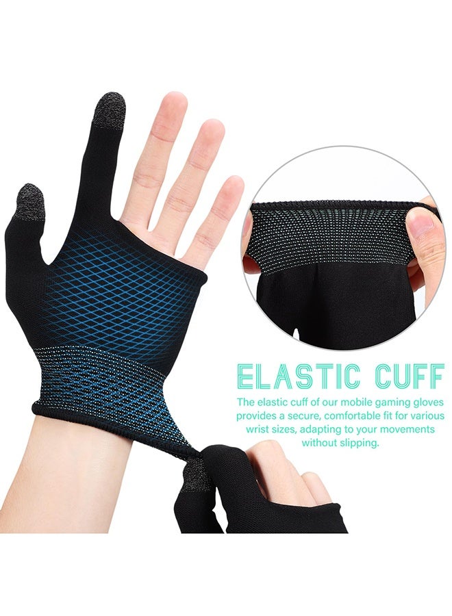 2 Pairs Anti-Sweat Gaming Gloves, Ultra-Thin Breathable High Sensitive Touchscreen Game Gloves with Thumb Finger Sleeves for iPad Tablet/Mobile Phone - Image 2