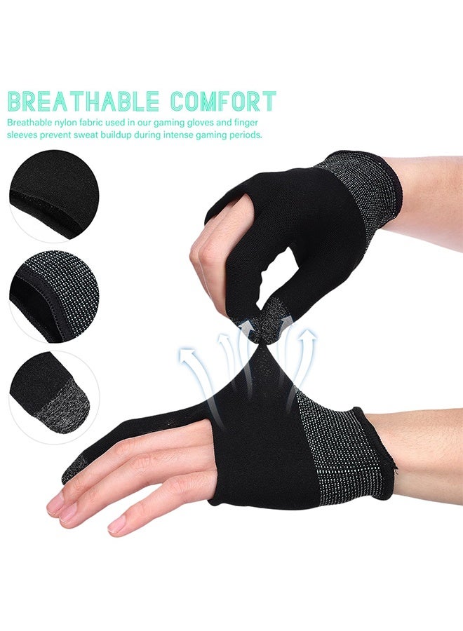 2 Pairs Anti-Sweat Gaming Gloves, Ultra-Thin Breathable High Sensitive Touchscreen Game Gloves with Thumb Finger Sleeves for iPad Tablet/Mobile Phone - Image 3