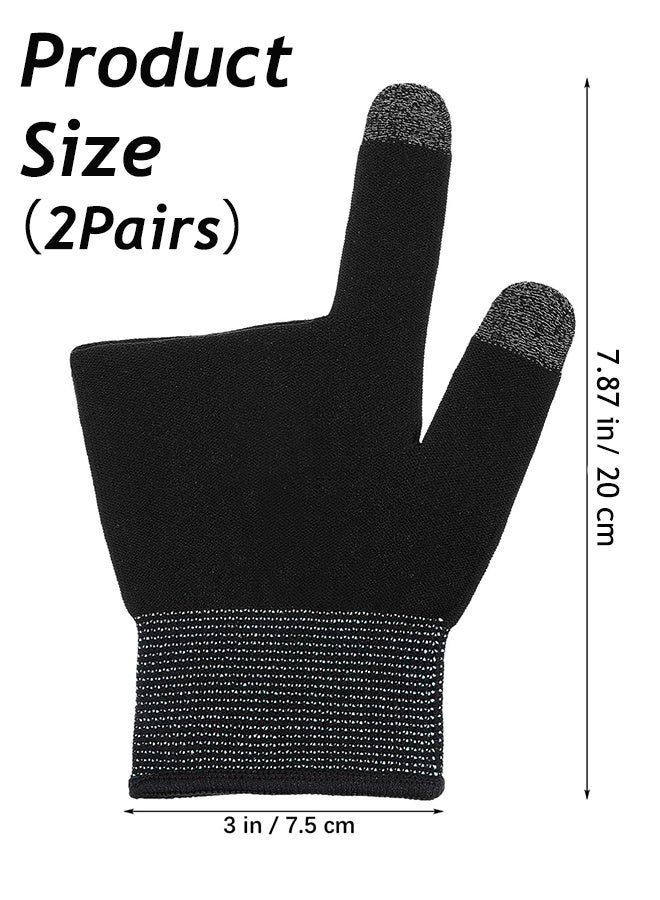 2 Pairs Anti-Sweat Gaming Gloves, Ultra-Thin Breathable High Sensitive Touchscreen Game Gloves with Thumb Finger Sleeves for iPad Tablet/Mobile Phone - Image 5