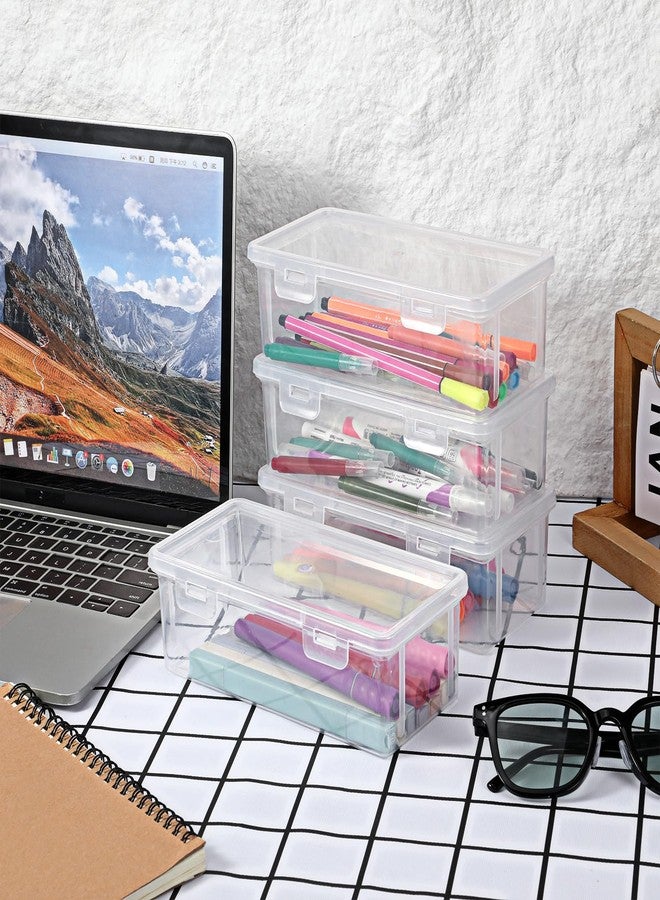 COMNICO 12 Packs Clear Pencil Box, Large Plastic Pencil Case Containers with Lid Storage Boxes Bulk Office Supplies Art Craft Marker Organizer for Crayon Pencils Art Pen - Image 5