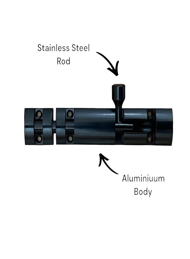 ELITONE Aluminum Xylo Tower Bolt, Tower Bolt for Home,Offices Doors,Windows, Chitkani/Kundi for Main Door and Bathroom, Door Latch for Bedroom|Pack of 2,Z Black | 8 Inch - Image 4