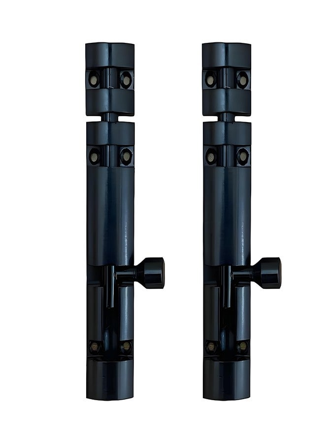 ELITONE Aluminum Xylo Tower Bolt, Tower Bolt for Home,Offices Doors,Windows, Chitkani/Kundi for Main Door and Bathroom, Door Latch for Bedroom|Pack of 2,Z Black | 8 Inch - Image 1