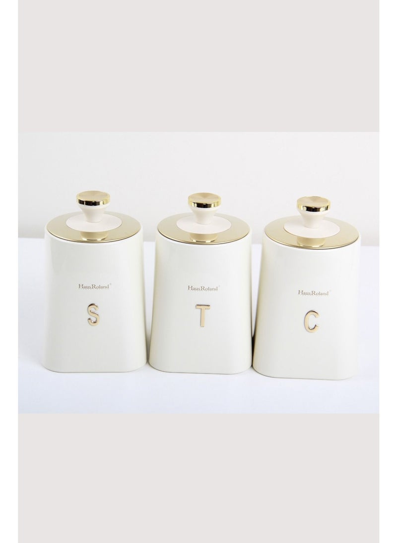 ماركة غير محددة طقم برطمانات علب تخزين السكر والشاي والقهوة - Image 4