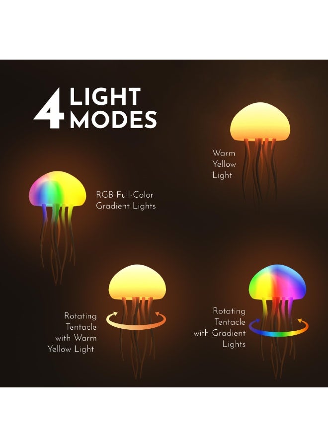 مصباح ليلي LED على شكل قنديل بحر عائم مع تدرج ألوان RGB وتحكم صوتي ومستشعر لمس - Image 2