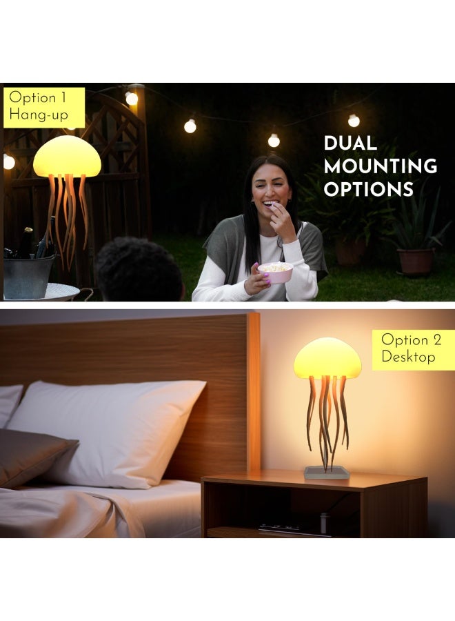 مصباح ليلي LED على شكل قنديل بحر عائم مع تدرج ألوان RGB وتحكم صوتي ومستشعر لمس - Image 3